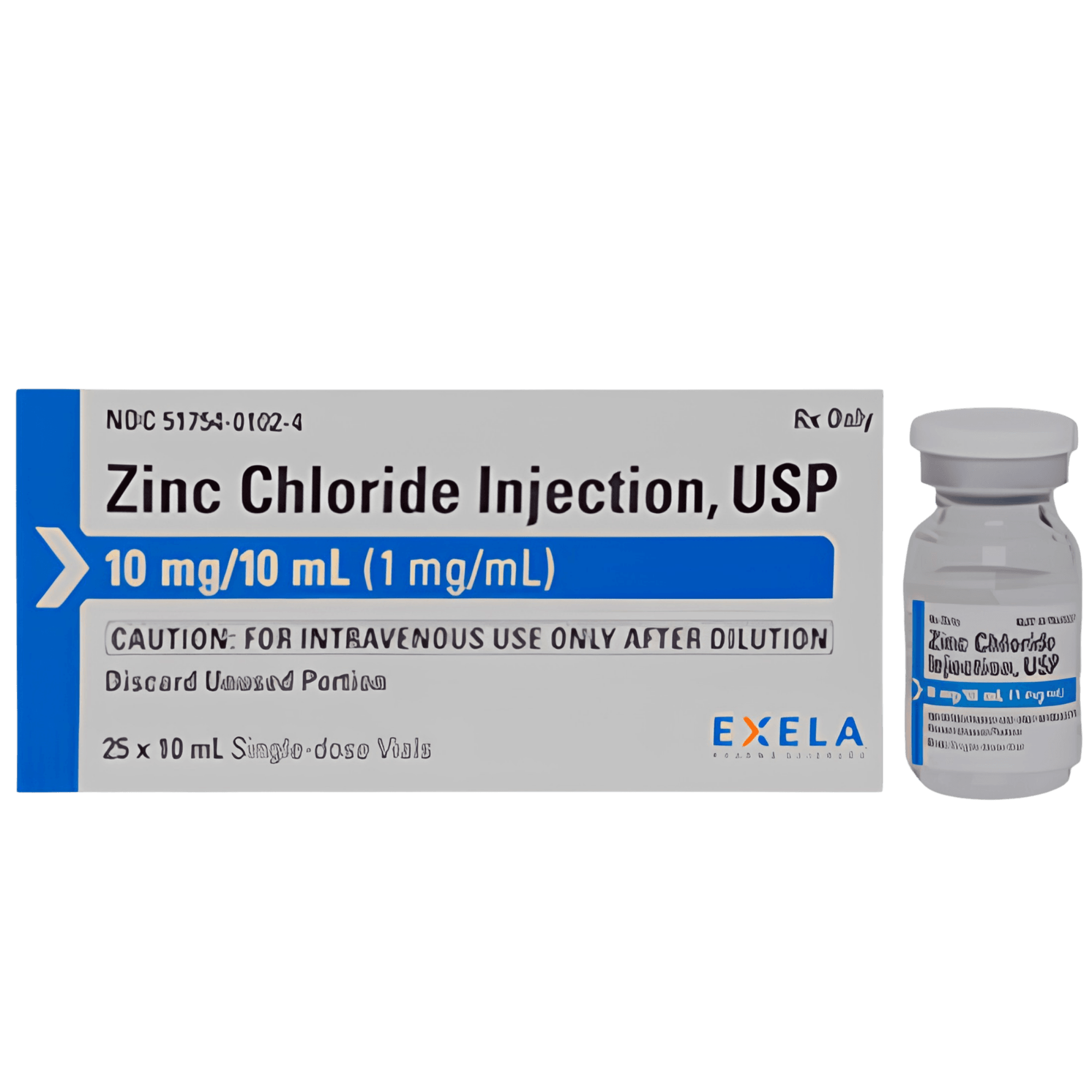 ZINC CHLORIDE 10 MG SDV 25X10 ML (25/PK)