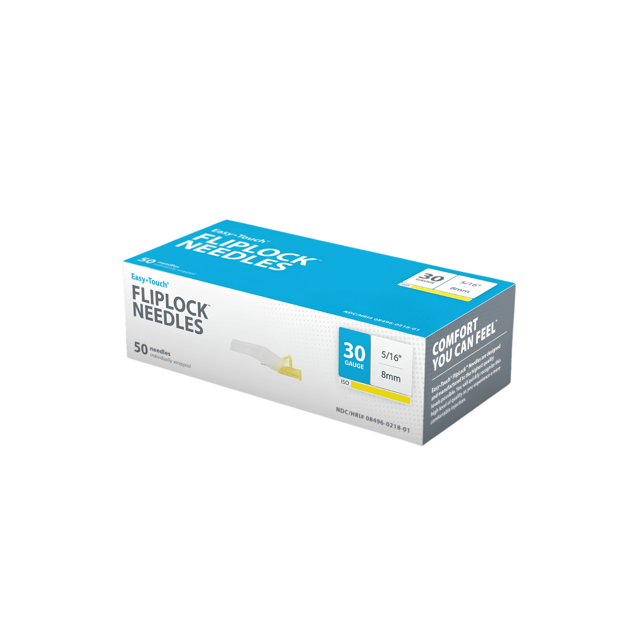 Safety Hypodermic Needle 30g, 5/16" EasyTouch Fliplock