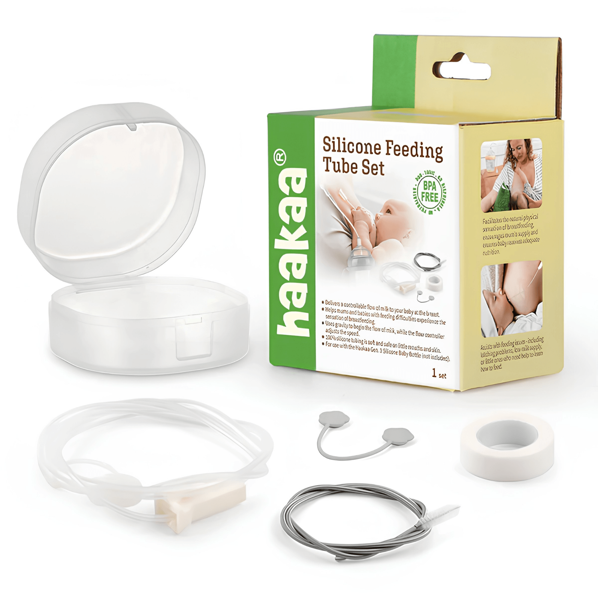 Silicone Feeding Tube Set (Inlet/Outlet Tube, Adapter, Tape, Flow Controller, Case)