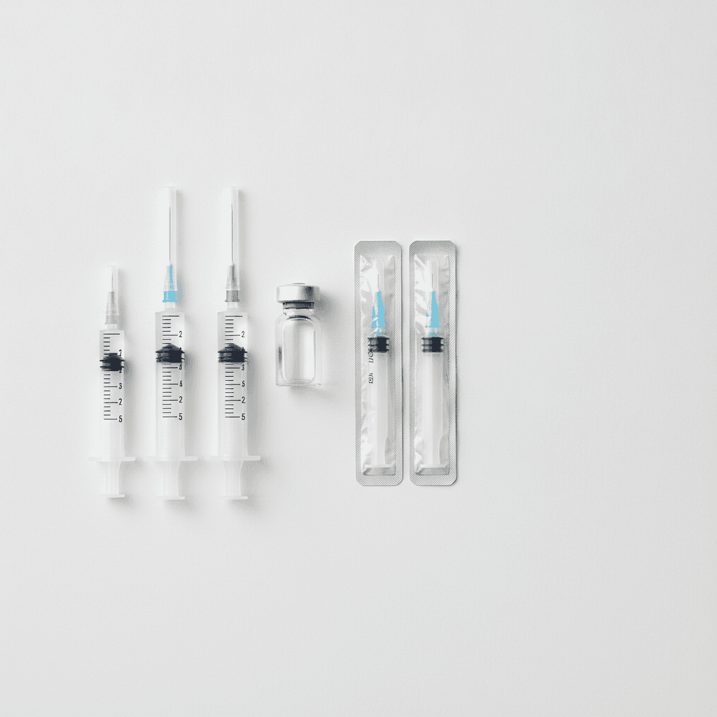 Insulin syringe sizes — 0.3 mL, 0.5 mL, and 1.0 mL U-100 syringes with unit markings for vialed insulin dosing