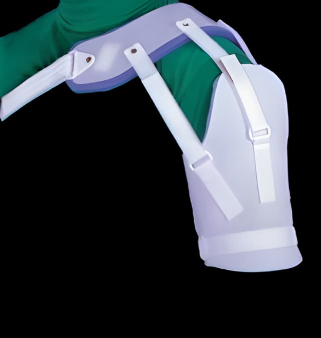 Shoulder Sling AliMed® Hemi-Shoulder Sling Large Polyethylene and Plastazote® Foam / Polyester Hook and Loop Strap Closure Left Shoulder