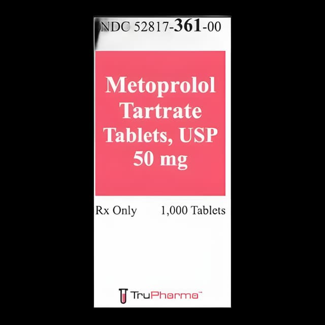 Metoprolol Tartrate 50mg Tablets - Trupharma 1,000 Count