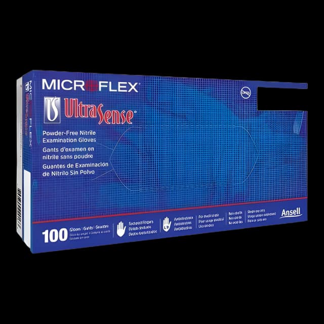 Exam Glove Ultrasense® Small NonSterile Nitrile Standard Cuff Length Textured Fingertips Blue Not Rated