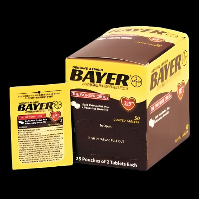 Pain Relief Bayer® 325 mg Strength Aspirin Tablet 25 per Box