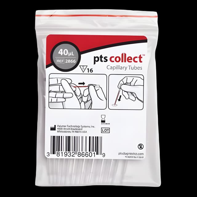 PTS Diagnostics Capillary Blood Collection Tube Plain 40 µL Without Closure Glass Tube