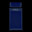 Kanjo Accupressure Mat Set Navy Blue Cotton-Linen Fabric / Memory Foam / Plastic Mat: 17 X 28 Inch / Pillow: 6 X 14 Inch
