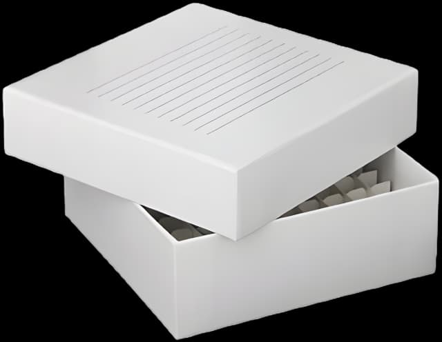 Cryo Storage Box Globe® Scientific 47 X 134 X 134 mm White Cardboard 100 Tube Capacity