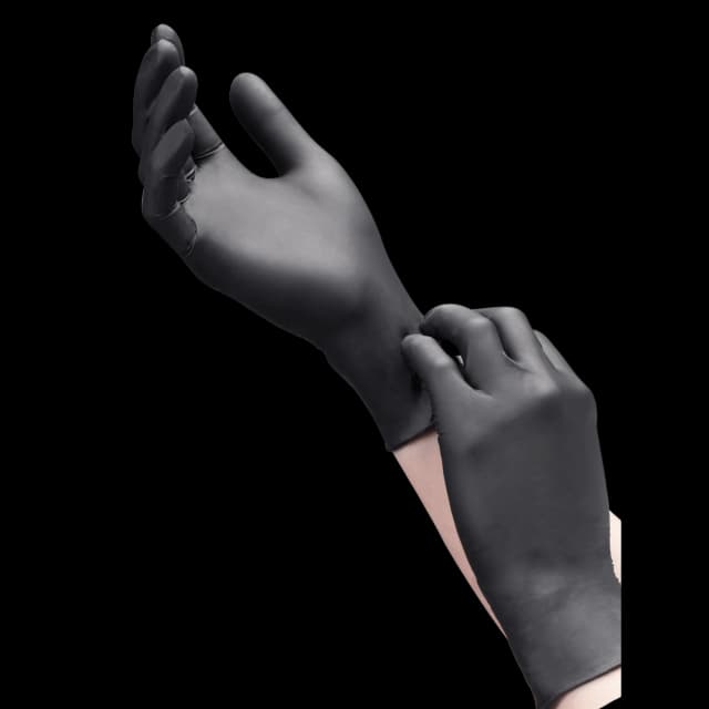 Omni International 213 Large Black Nitrile Exam Gloves Powder-Free