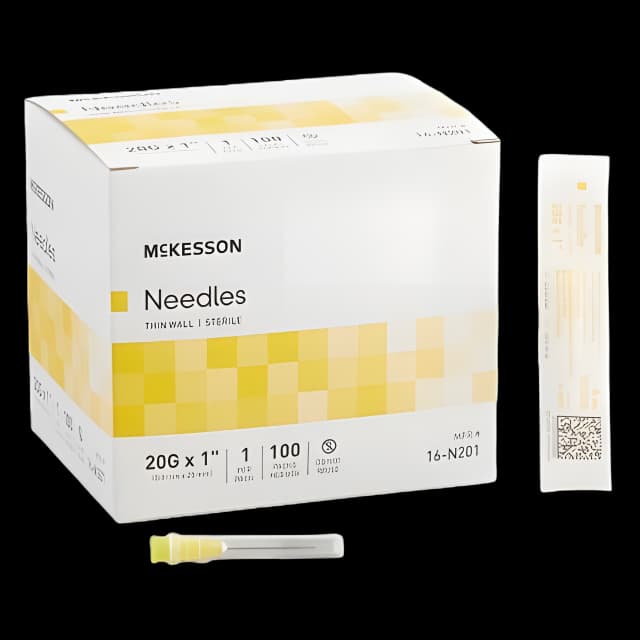 McKesson 20G x 1" Hypodermic Needle - Thin Wall, Sterile