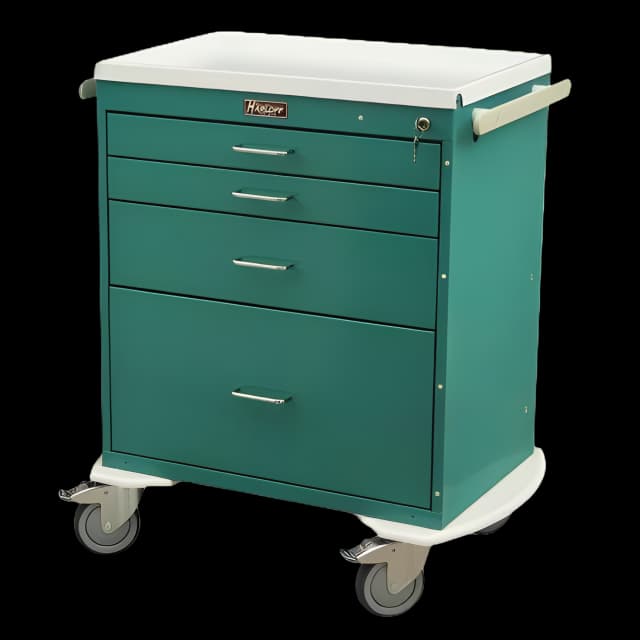 Anesthesia Cart 22 X 32 X 36.5 Inch Hammertone Gray (2)-3 Inch, (1)-6 Inch, (1)-12 Inch Drawer Configuration, 17 X 23 Inch Internal Drawer