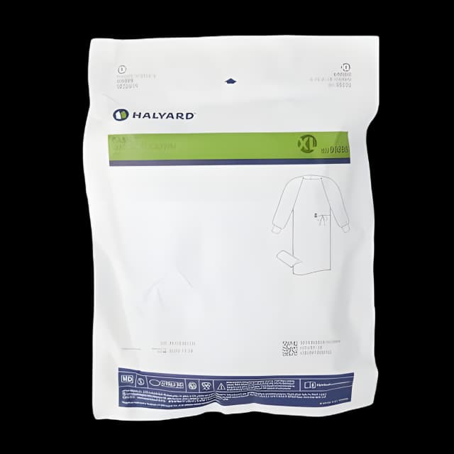 Non-Reinforced Surgical Gown with Towel Halyard Basics X-Large Blue Sterile Disposable