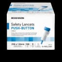 Safety Lancet McKesson 23 Gauge Retractable Push Button Activation Finger