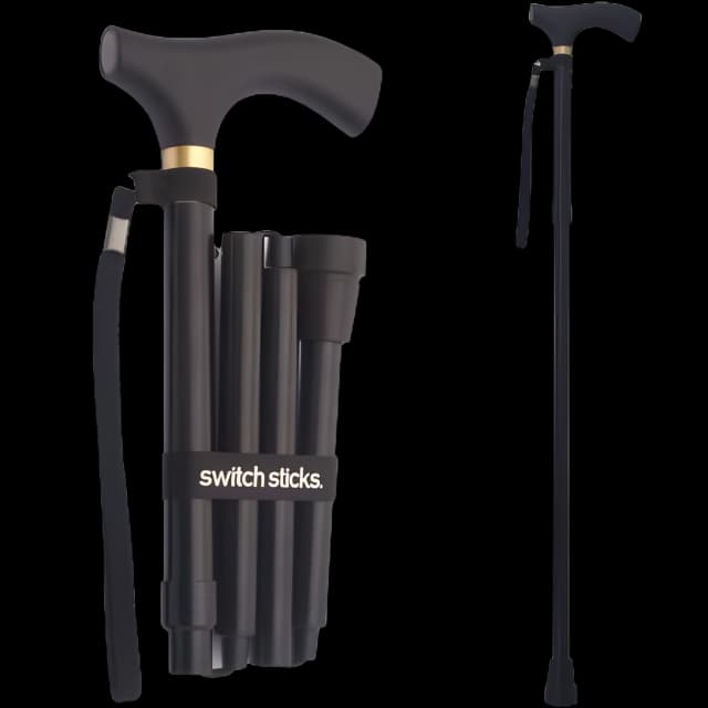 Switch Sticks® Adjustable Folding Cane - Black