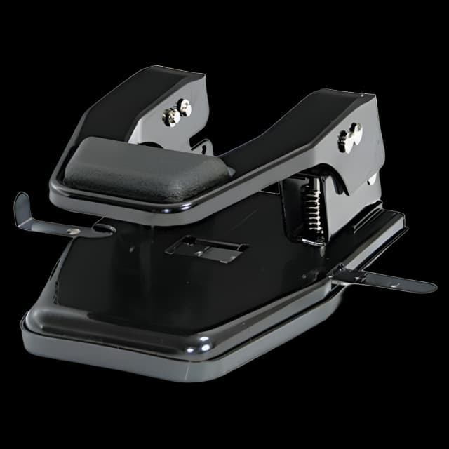 40-Sheet Heavy-Duty High-Capacity Two-Hole Punch, 9/32" Holes, Padded Handle, Black