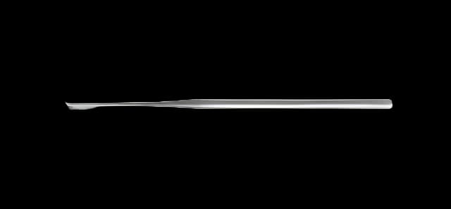 Knife Curette Storz® House-Sheehy 6-3/5 Inch Length Round Handle 2 mm Tip Curved Semi-Sharp Blade Tip