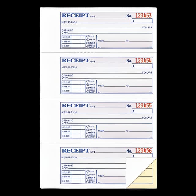 Money and Rent Receipt Books, Account + Payment Sections, Two-Part Carbonless, 7.13 x 2.75, 4 Forms/Sheet, 200 Forms Total