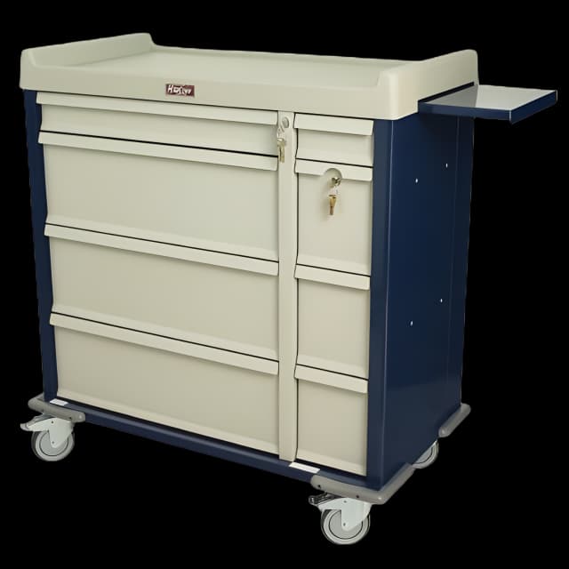 Harloff 600 Punch Card Medication Cart - Powder Coated Steel