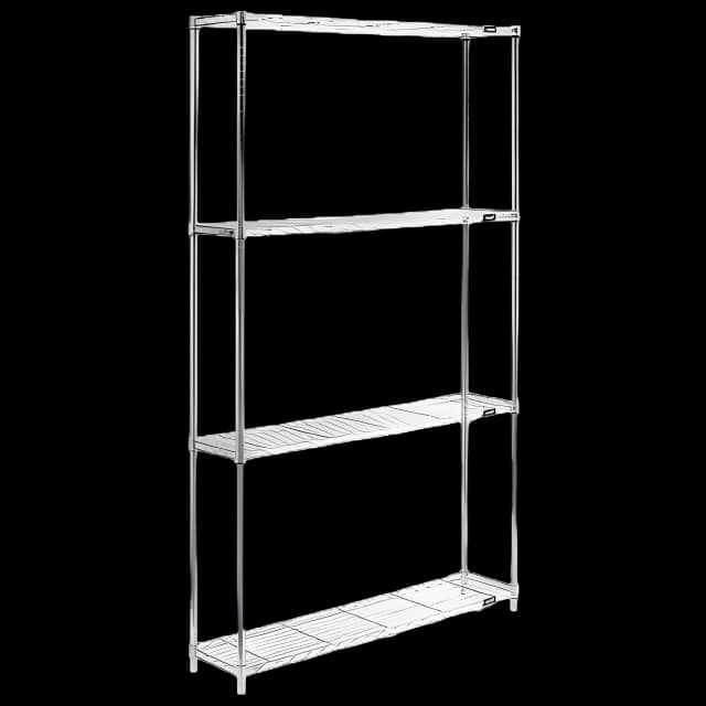 Uline Medical Chrome Wire Shelving Unit 4-Tier