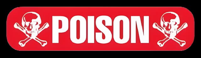 UAL™ Red Poison Warning Medical Label | 3/8 X 1-5/8 Inch