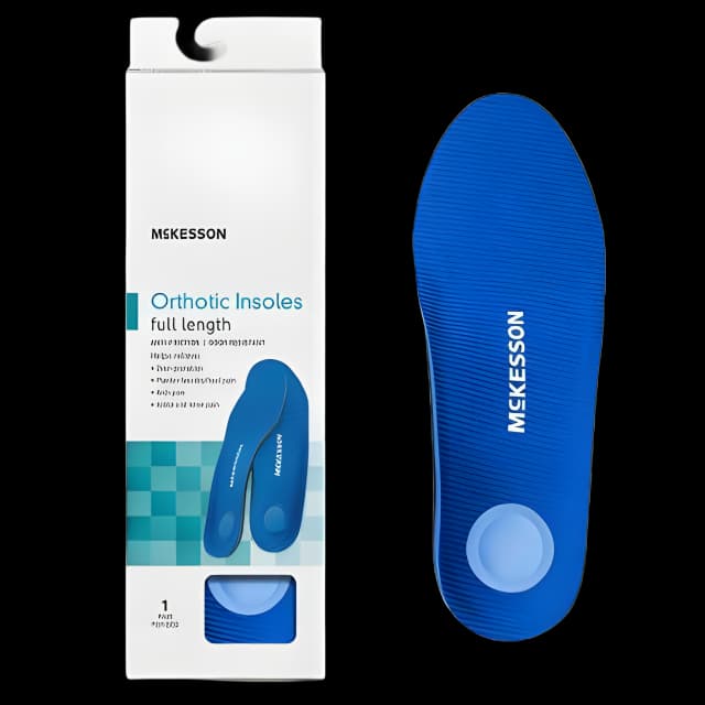 McKesson Brand Insole Full Length Size H Polypropylene / EVA / Polyester / Poron® Black / Blue Male 11 to 11-1/2