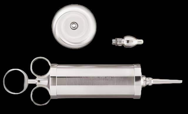 Ear Syringe with Shield McKesson Three Ring Style Three Ring, Silver Barrel and Plunger Office Grade