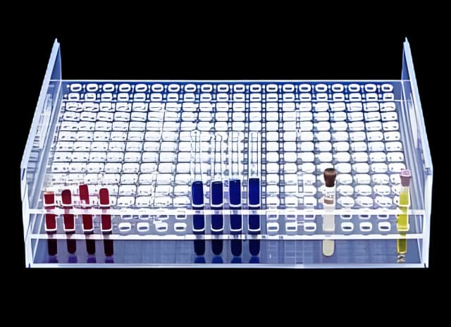 Mitchell Plastics 50-Place Test Tube Rack - Acrylic