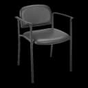 Stackable Chair ULINE Black Fixed Armrests Vinyl