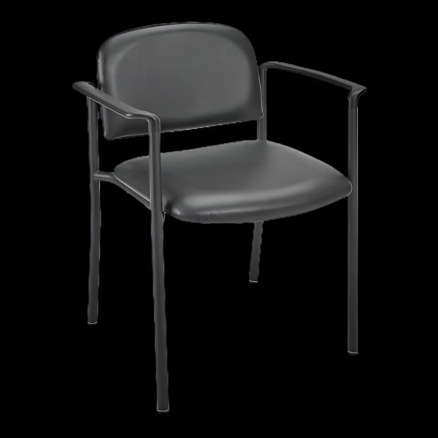 Stackable Chair ULINE Black Fixed Armrests Vinyl