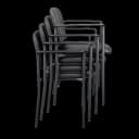 Stackable Chair ULINE Black Fixed Armrests Vinyl