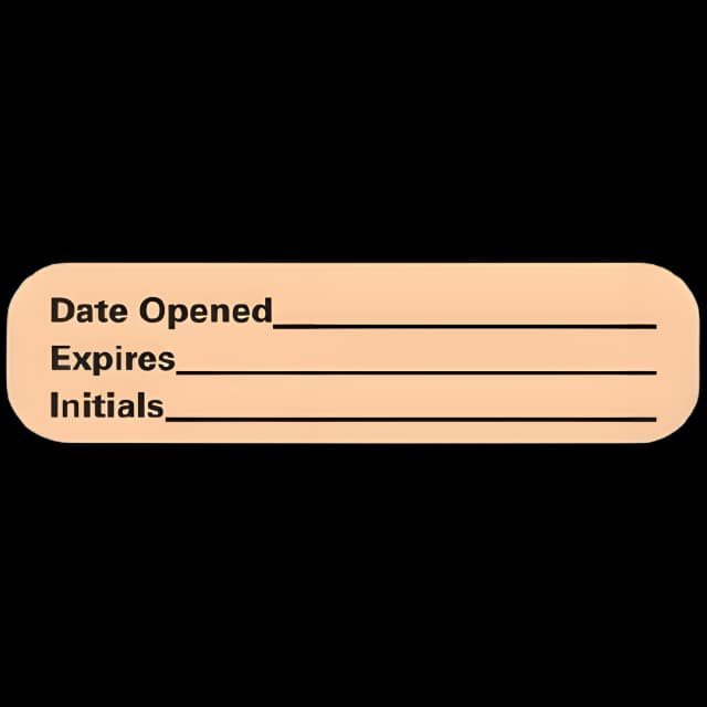 Pre-Printed / Write On Label MedVision® Advisory Label Orange Paper Date Opened/expires/initials Black Quality Control Label 3/8 X 1-7/16 Inch