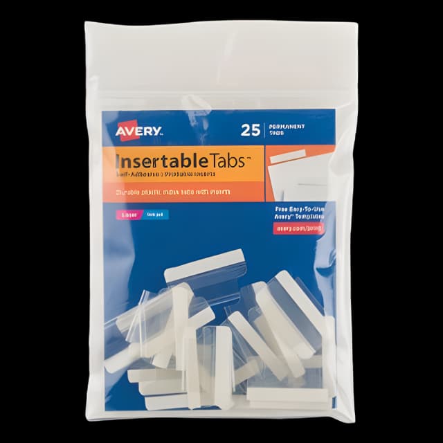 Insertable Index Tabs with Printable Inserts, 1/5-Cut, Clear, 1" Wide, 25/Pack