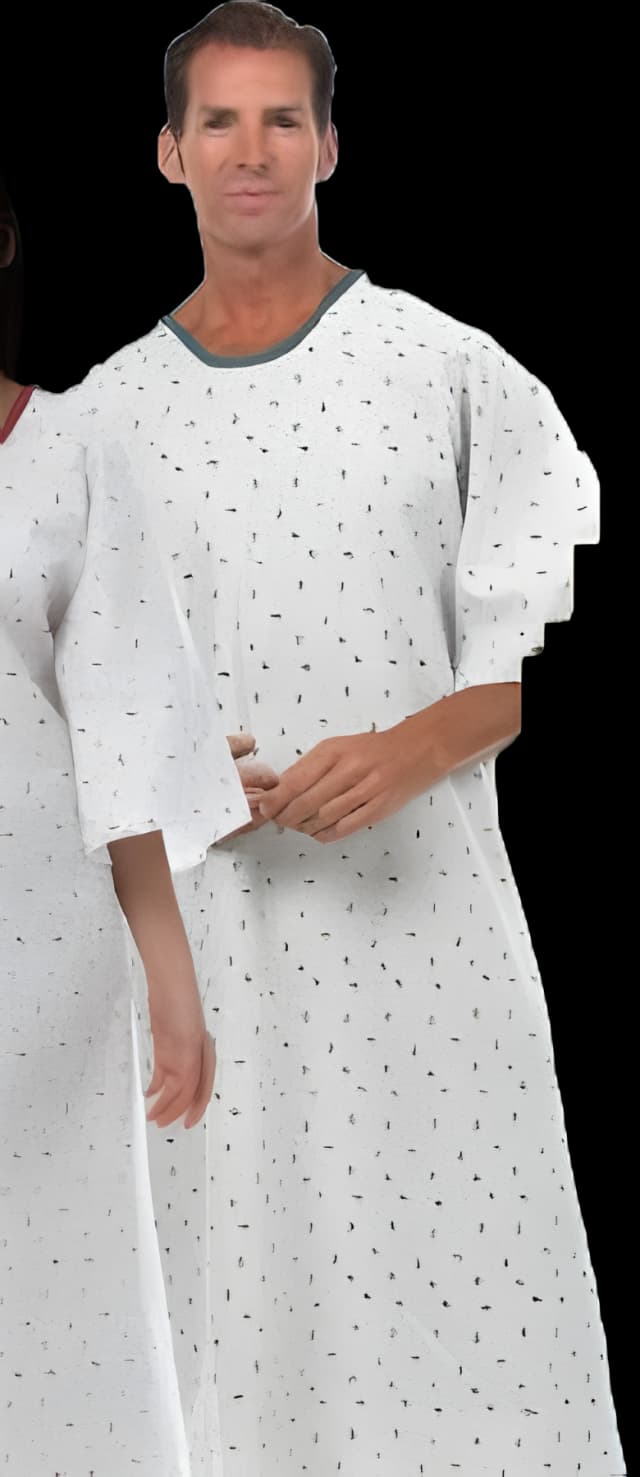 Patient Exam Gown Medium / Large Light Blue Reusable