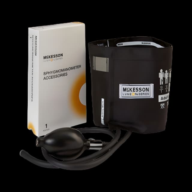 Reusable Blood Pressure Cuff and Bulb McKesson LUMEON™ 23 to 40 cm Arm Nylon Cuff Adult Cuff