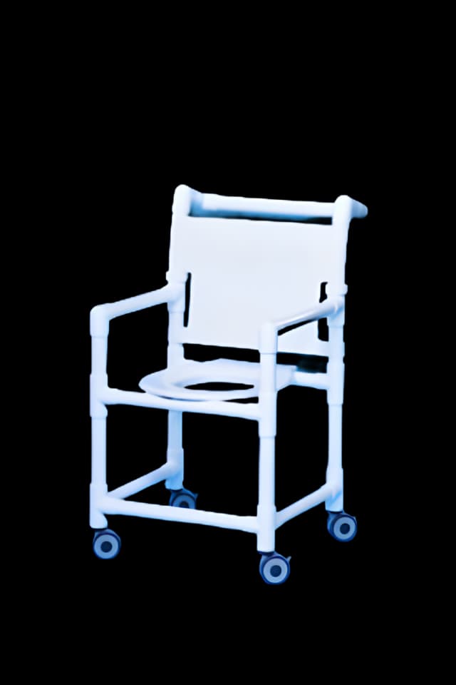 Shower Chair Original Fixed Arms PVC Frame Mesh Backrest 17-1/4 Inch Seat Width 300 lbs. Weight Capacity - SC9100 - 1