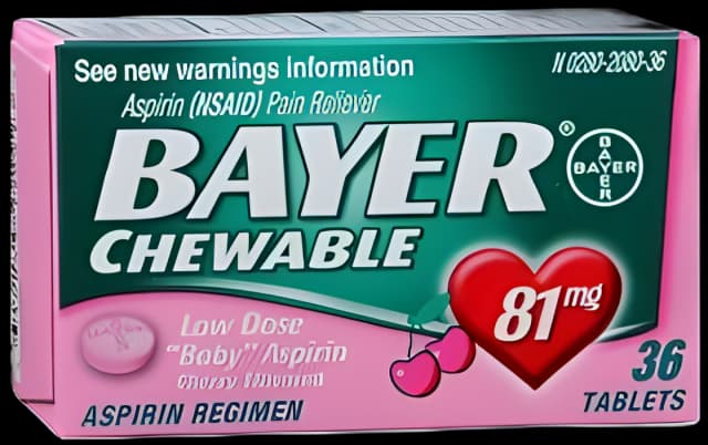 Pain Relief Bayer® 81 mg Strength Aspirin Chewable Tablet 36 per Bottle