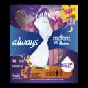 Feminine Pad Always® Radiant with FlexFoam Overnight / With Wings Heavy Absorbency