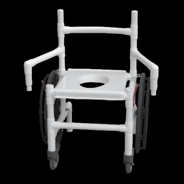 Commode / Shower Chair MJM International Fixed Arms PVC Frame 18 Inch Seat Width 350 lbs. Weight Capacity