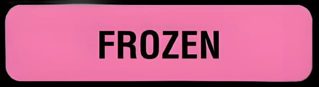 Pre-Printed Label UAL™ Laboratory Use Pink Paper FROZEN Black Temperature Control 5/16 X 1-1/4 Inch