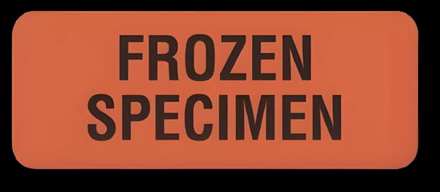 Pre-Printed Label UAL™ Laboratory Use Red Paper Frozen Specimen Black Quality Control Label 7/8 X 2-1/4 Inch