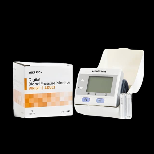 Home Automatic Digital Blood Pressure Monitor McKesson Brand One Size Fits Most Cuff Nylon Cuff Desk Model