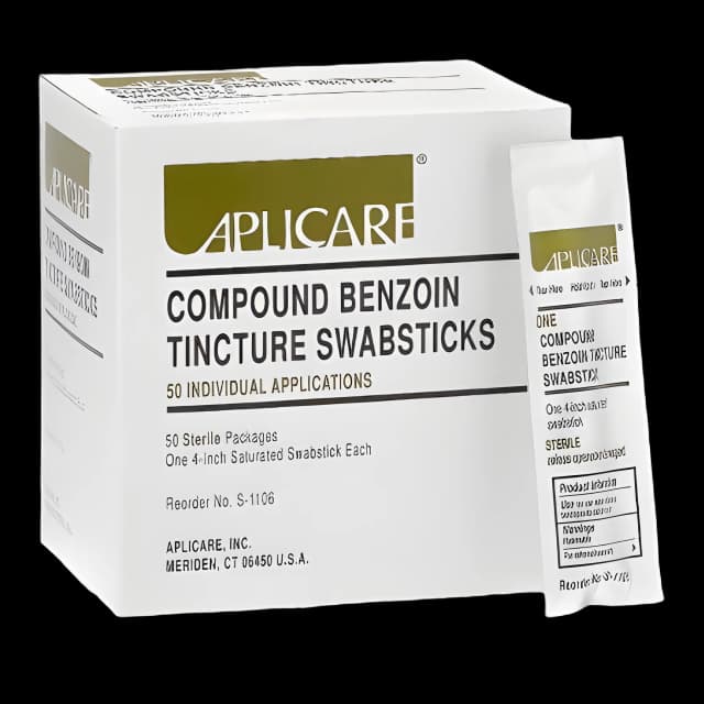Impregnated Swabstick Aplicare® 77% Strength Ethyl Alcohol / Compound Benzoin Tincture Individual Packet Sterile