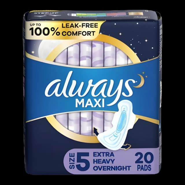 Feminine Pad Always® Maxi With Wings Overnight Absorbency