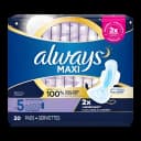 Feminine Pad Always® Maxi With Wings Overnight Absorbency