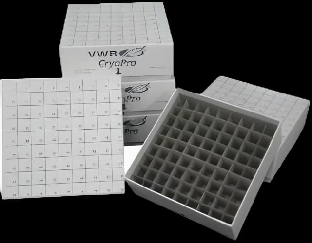 Cryo Storage Box VWR® CryoPro® 2 X 5 X 5 Inch White Fiberboard 81 Tube Capacity
