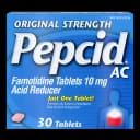 Antacid Pepcid® AC 10 mg Strength Tablet 30 per Box - 70716837872305