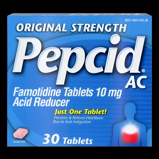 Antacid Pepcid® AC 10 mg Strength Tablet 30 per Box - 70716837872305