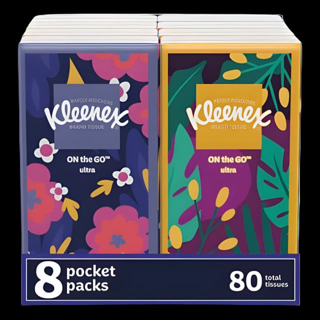 Kleenex On The Go 3-Ply Facial Tissues - Portable Hygiene