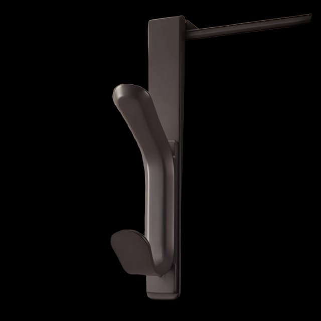 Recycled Cubicle Double Coat Hook, Plastic, Charcoal