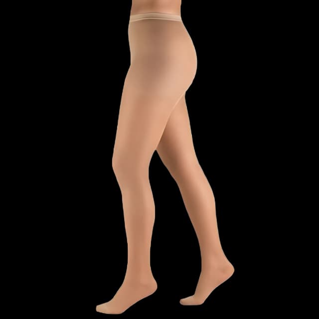 Compression Pantyhose Truform® Waist High Petite Beige Closed Toe