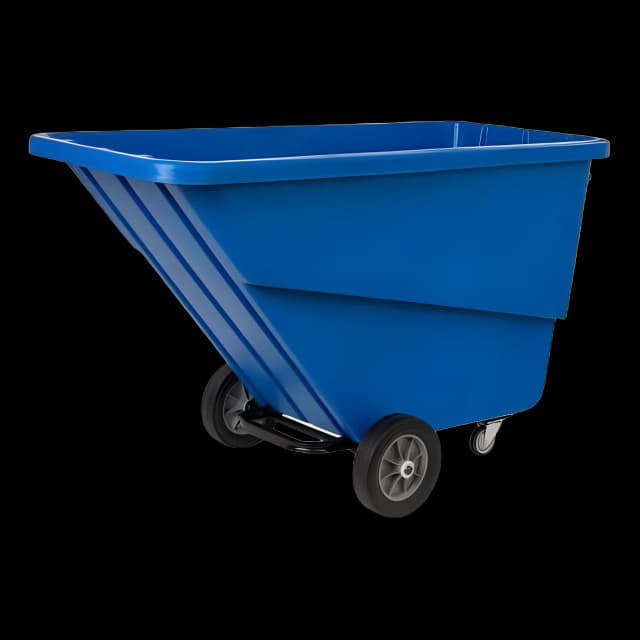 Tilt Truck 12 Inch Front Wheels / 4 Inch Rear Swivel Casters 1000 lb. Capacity Steel Tubular Handle Poly / Steel - TILT-LRG/B